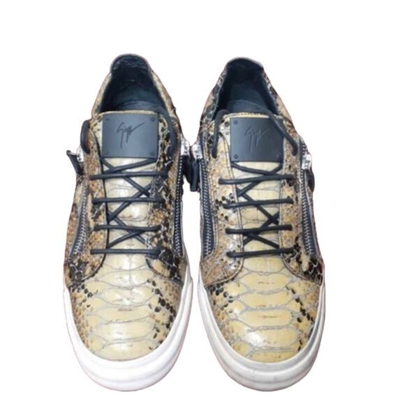 Giuseppe Zanotti London SC Uomo Atlantide Grigio Snakeskin Sz 44 / US. 11